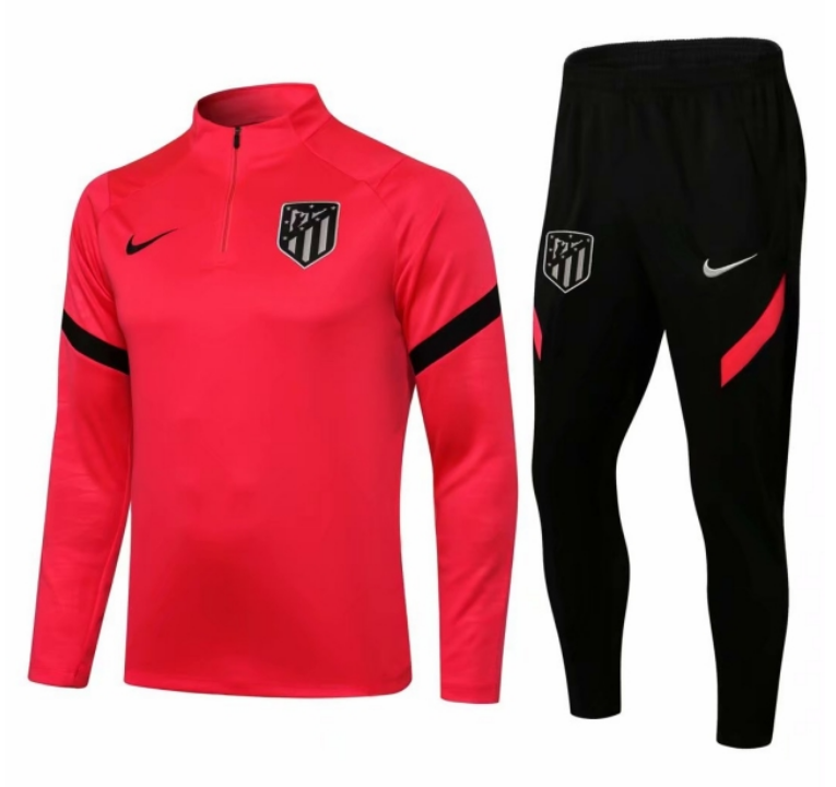 2021/22 Atletico Madrid Pink Training Kits Sweatshirt with Pants